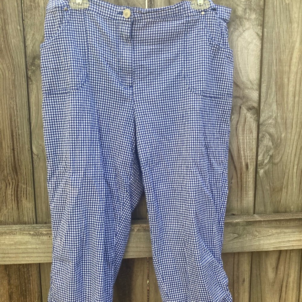 Rudy Rd. Blue checked Capri pants